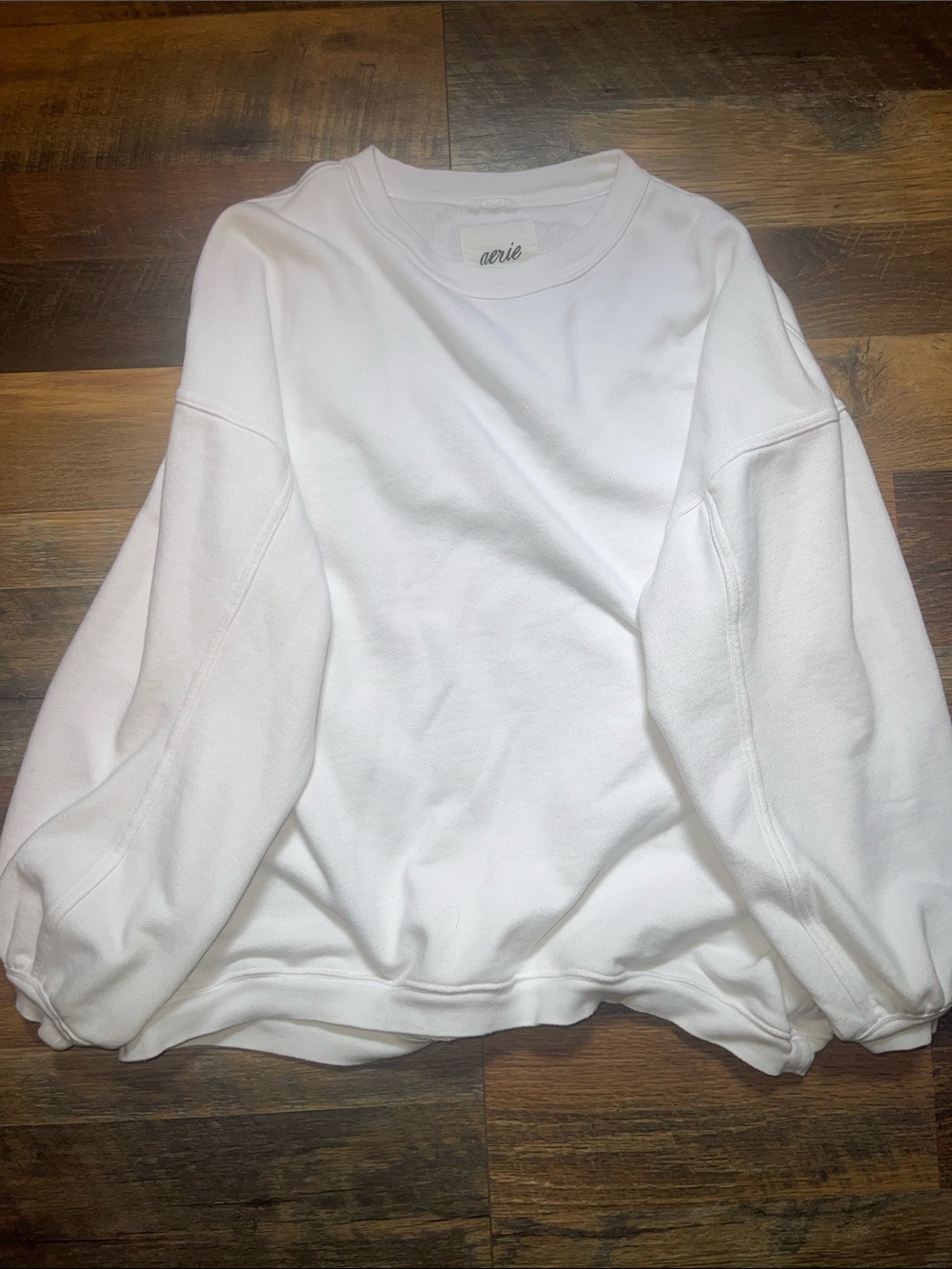 Aerie White Oversized Crewneck Sweatshirt